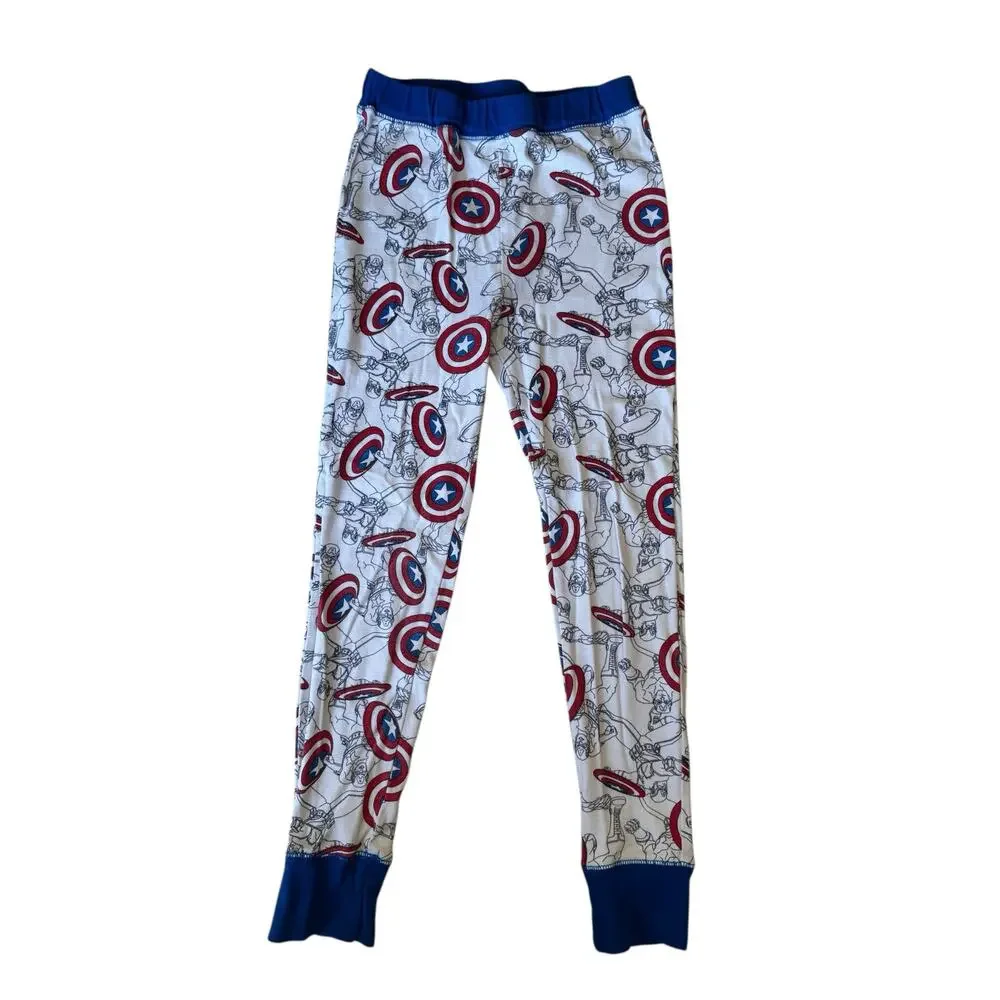 GAP MARVEL Captain America Long John Pajama Set Size 10 Kids Red White Blue